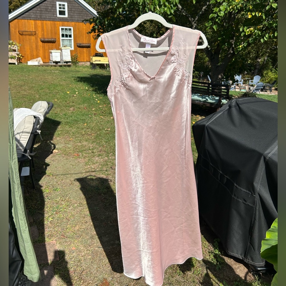VINTAGE OSCAR DE LA RENTA‎ Pink Label Satin Slip Dress Maxi Negligee S - Picture 14 of 14